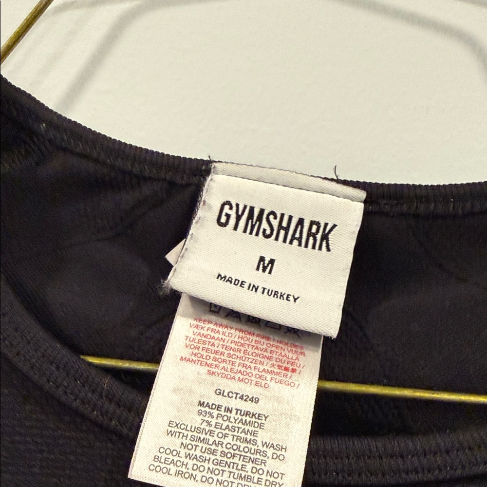 Gymshark Black Cropped Long Sleeve Performance Top - Picture 2 of 5